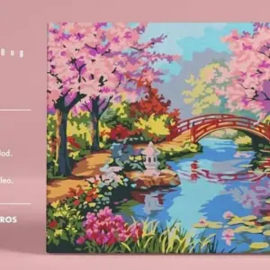 PINTAR POR NUMEROS PAISAJE FLUVIAL CON PUENTE