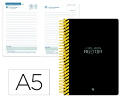 AGENDA ESCOLAR LIDERPAPEL 25-26 ESPIRAL CLASSIC NEGRO