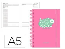 AGENDA ESCOLAR ANTARTIK 25-26 ESPIRAL HERE AND NOW ROSA