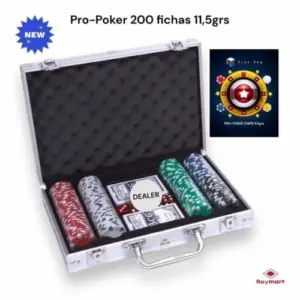 MALETIN ALUMINIO JUEGO POKER 200 FICHAS
